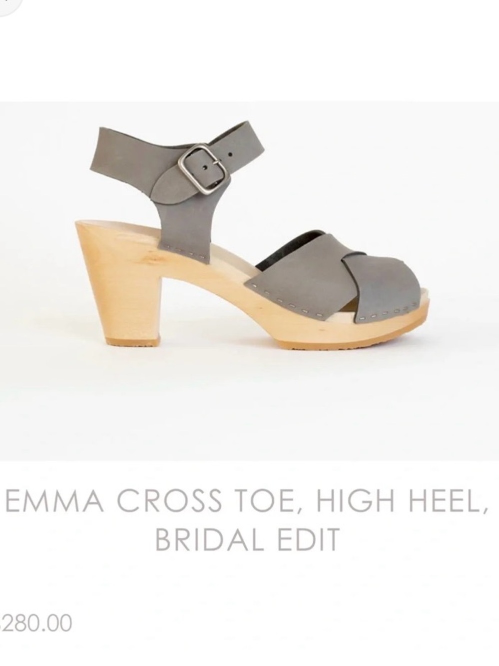 Bryr Emma Cross Toe High Heel Clog Sandal